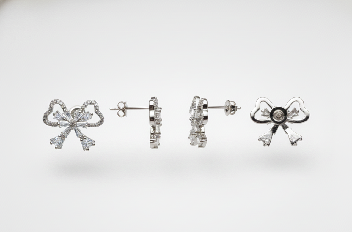 The Crystal Ribbon Studs